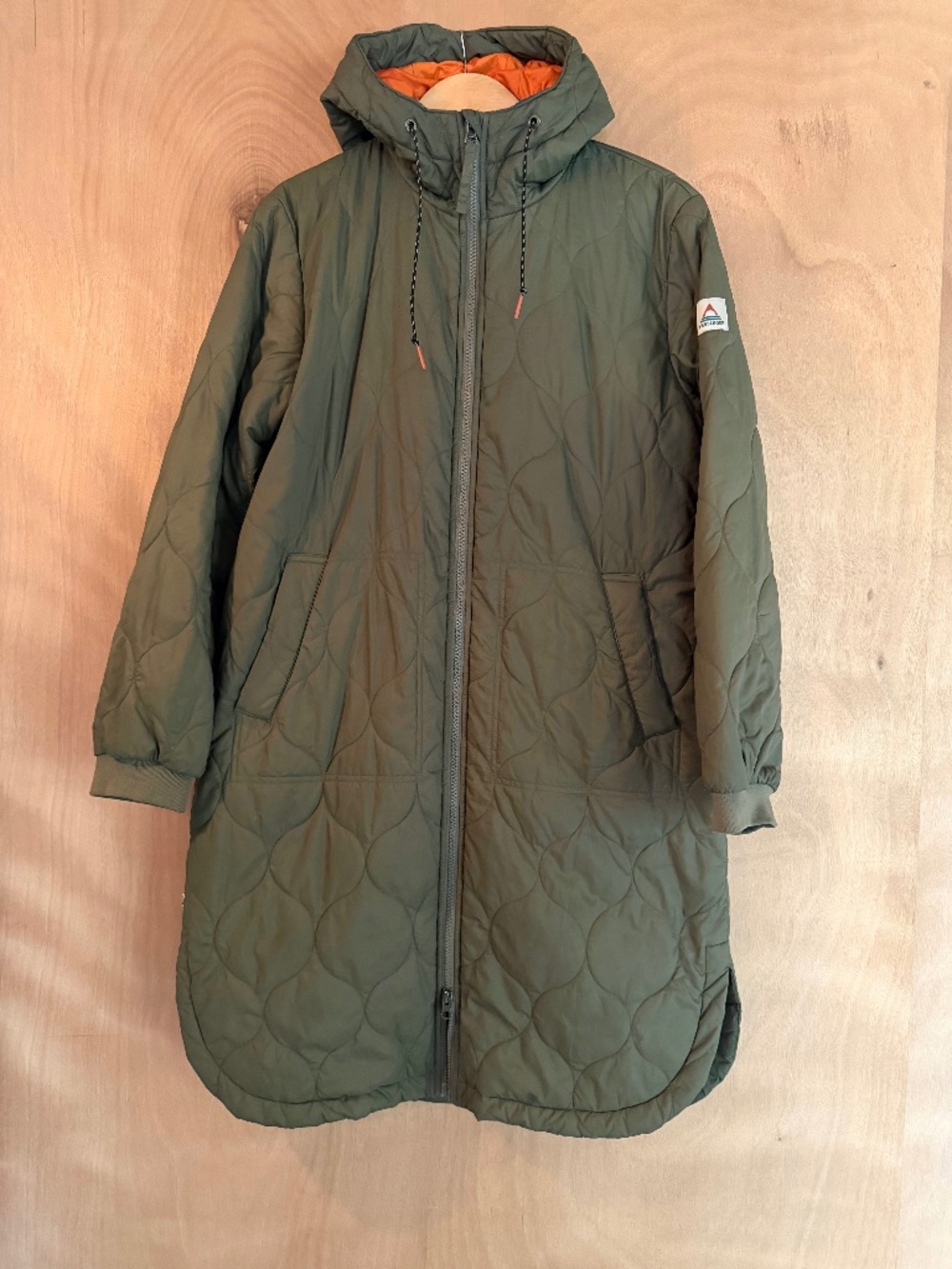 Passenger Flora Long Insulated Jacket, Olive/Orange, Size XS